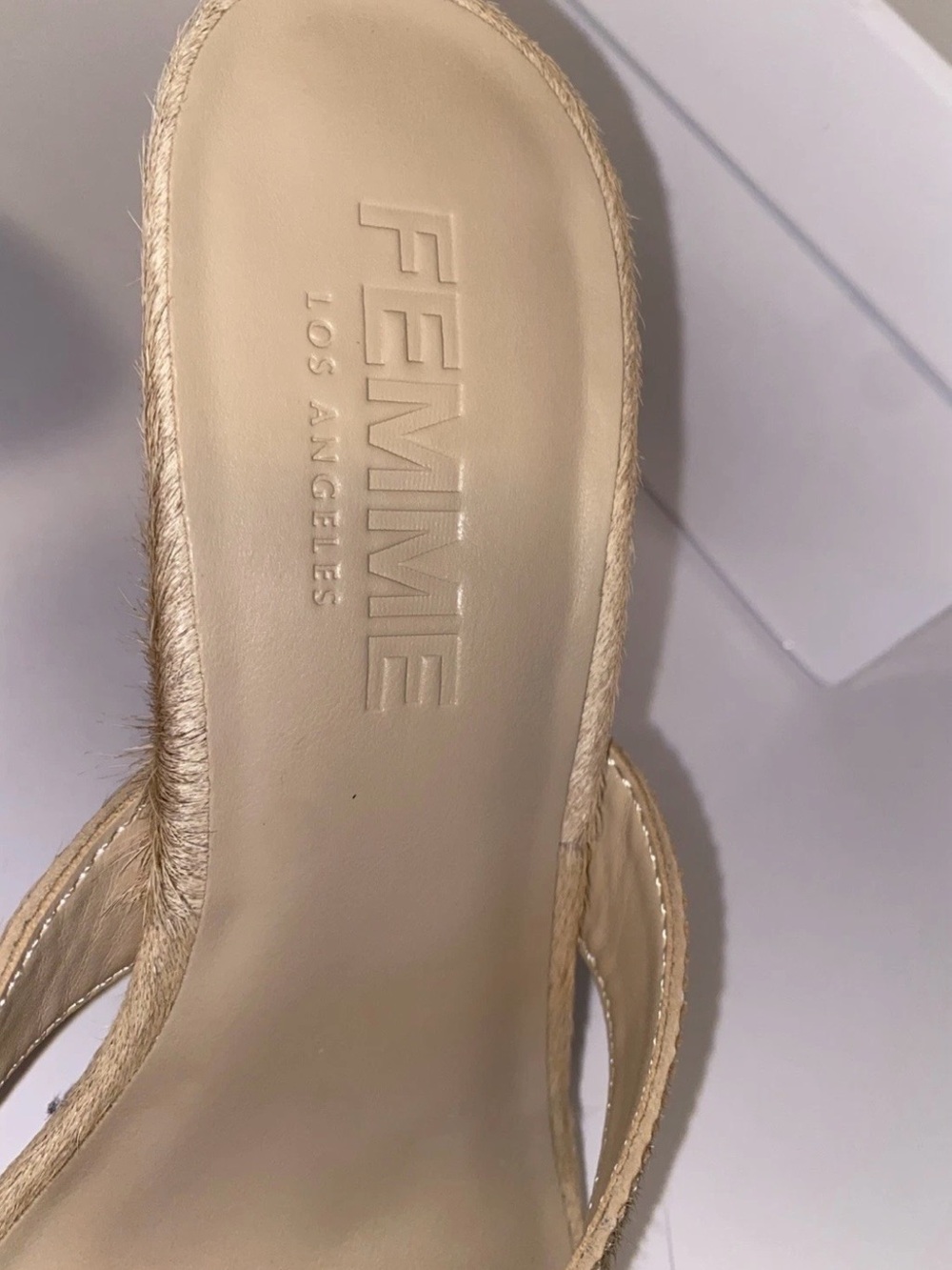 REVOLVE Tokyo Thong Sandal in Tan Calf Hair US Size 6 FEMME LA - NEW - Picture 11 of 16